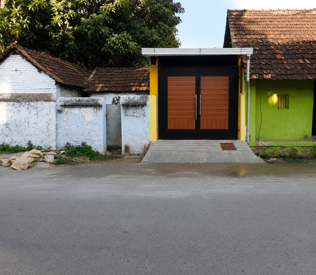 Modern gate and entrance after renovation